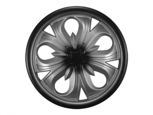 Колпак колеса R13 "AKай + " (к-т 2 шт) серебристо-черный