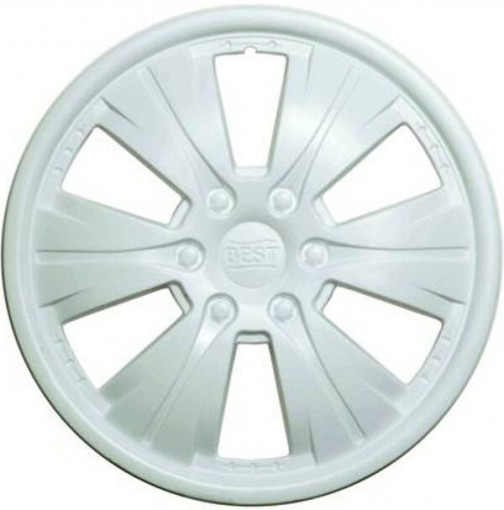 Колпак колеса R15 "Бест " (к-т 2 шт) белый глянец