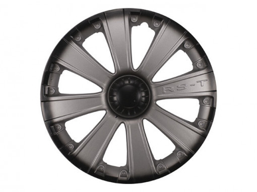 Колпак колеса R16 "RS-T+" (к-т 2 шт) серебристо-черный