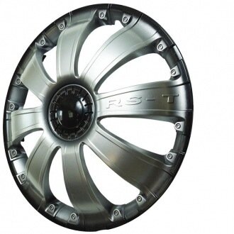 Колпак колеса Газель передний R16 "RS-T+" (к-т 2 шт) серебристо-черный