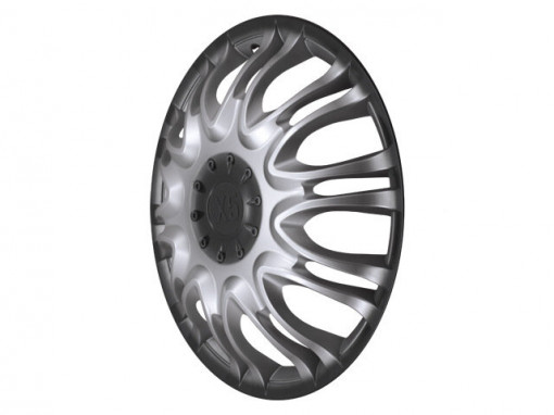 Колпак колеса Газель передний R16 "X5 +" (к-т 2 шт) серебристо-черный