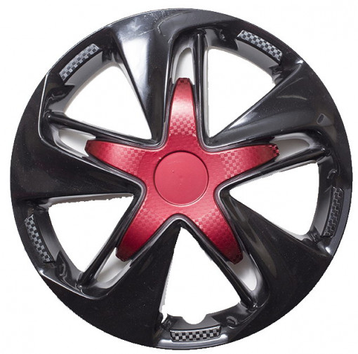 Колпак колеса R13 "СУПЕР АСТРА" (к-т 2 шт) микс бордово-черный карбон