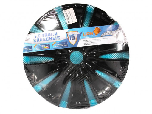 Колпак колеса R13 "ТОРНАДО" (к-т 2 шт) микс сине-черный карбон