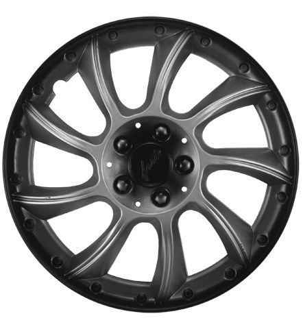 Колпак колеса R13 "ФОРТЕ" (к-т 2 шт) серебристо-черный