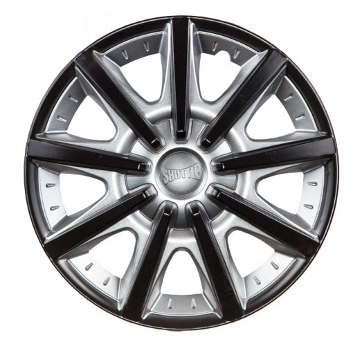 Колпак колеса R13 "ШАТТЛ" (к-т 2 шт) микс серебристо-черный