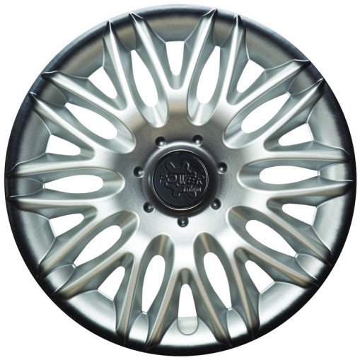 Колпак колеса R14 "ПАУЭР" (к-т 2 шт) серебристо-черный