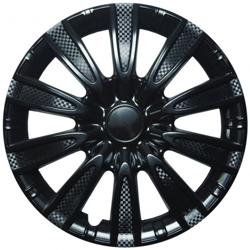 Колпак колеса R14 "ТОРНАДО" (к-т 2 шт) черный глянец карбон