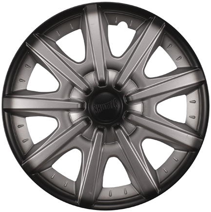 Колпак колеса R14 "ШАТТЛ" (к-т 2 шт) серебристо-черный