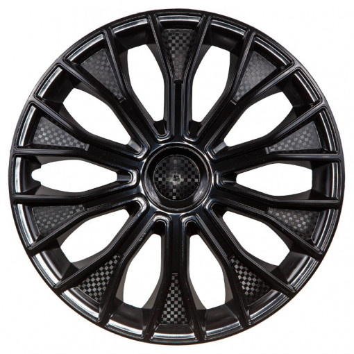 Колпак колеса R15 "ВОЛТЕК" (к-т 2 шт) черный глянец  карбон