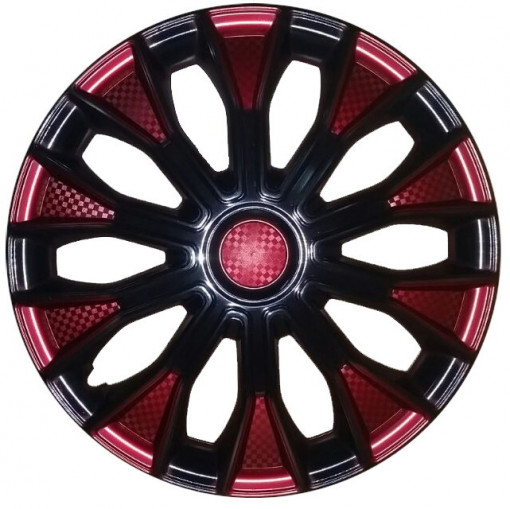Колпак колеса R15 "ВОЛТЕК" (к-т 2 шт) микс бордово-черный карбон
