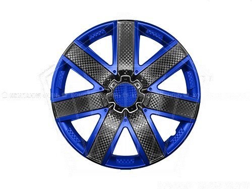 Колпак колеса R15 "ГАЛАКСИ" (к-т 2 шт) микс сине-черный карбон