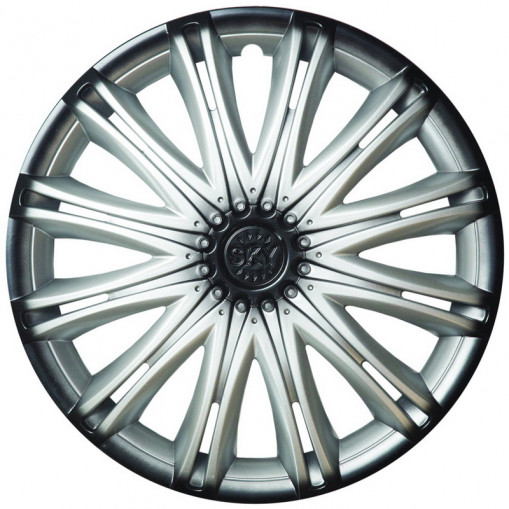 Колпак колеса R15 "СКАЙ" (к-т 2 шт) серебристо-черный