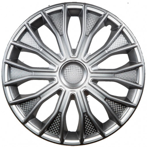 Колпак колеса R16 "ВОЛТЕК" (к-т 2 шт) серебристый карбон