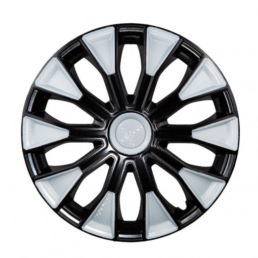 Колпак колеса R16 "ВОЛТЕК" (к-т 2 шт) микс бело-черный  карбон