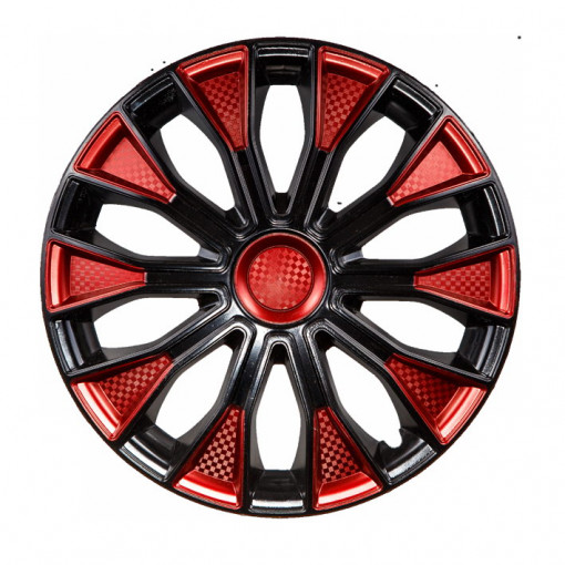 Колпак колеса R16 "ВОЛТЕК" (к-т 2 шт) микс бордово-черный карбон