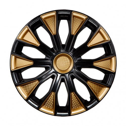 Колпак колеса R16 "ВОЛТЕК" (к-т 2 шт) микс золотисто-черный  карбон