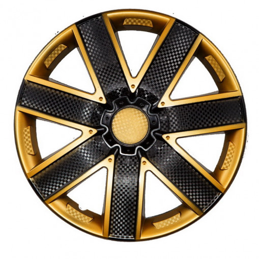 Колпак колеса R16 "ГАЛАКСИ" (к-т 2 шт) микс золотисто-черный  карбон