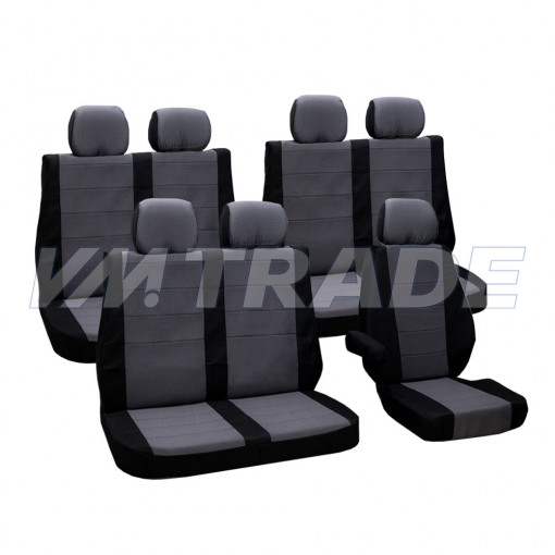 Чехлы сидений Газель NEXT (7 мест.) под мягкий подголовник, ткань жаккард