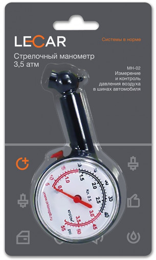 Манометр шинный до  3.5 атм МН-02