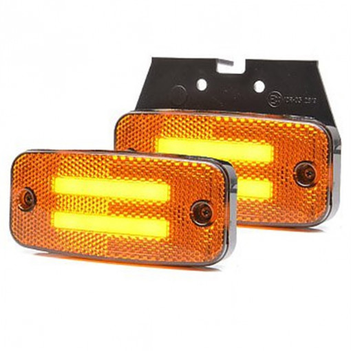 Фонарь габаритный универсальный желтый с неоновым маркерным светом и с функцией указателя поворота, две полосы, с кронштейном