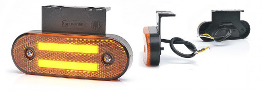 Фонарь габаритный универсальный желтый с неоновым маркерным светом, две полосы, с кронштейном