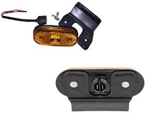 Фонарь габаритный универсальный желтый фишка круглая, с проводом и крошнтейном