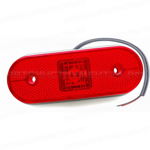 Фонарь габаритный универсальный красный с проводом