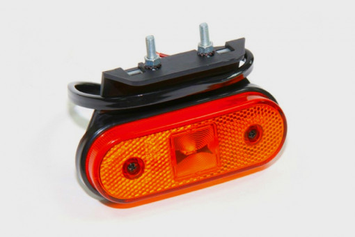 Фонарь габаритный универсальный желтый с проводом и кронштейном