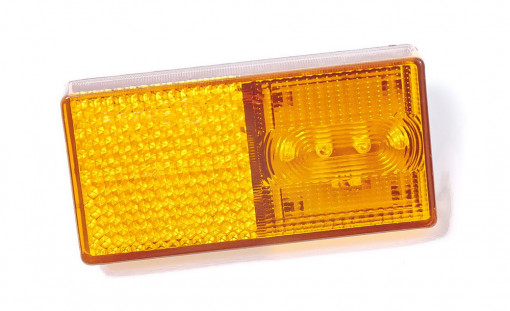 Фонарь габаритный универсальный грузовики, прицепы боковой LED желтый 12В