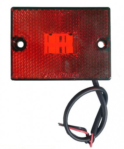 Фонарь габаритный универсальный красный LED 24В, с проводом