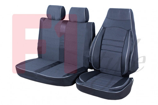 Чехлы сидений Газель, Газель Бизнес (3-х мест.) со вставками, экокожа + жаккард