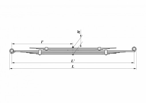 Рессора ВИС-2345, 2346 задняя (6-и листовая с подрессорником 4 листа)