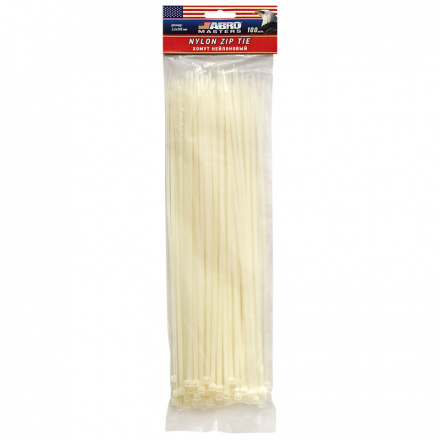 Хомут стяжка нейлоновый (3,6 мм х 300 мм х 100 шт) белый