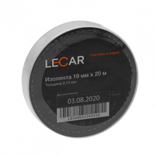 Изолента  LECAR 19 мм × 20 м белая