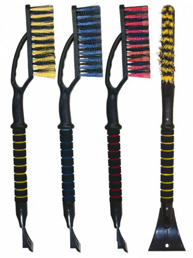 Щетка для снега и льда со скребком "Black&Blue" 65см с мягкой ручкой