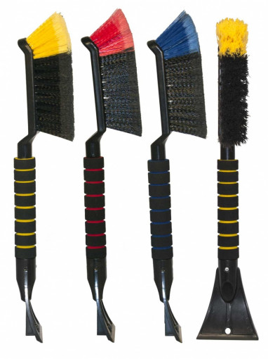 Щетка для снега и льда со скребком "Black&Blue" 48см с мягкой ручкой