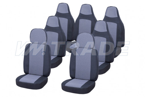 Чехлы сидений УАЗ-3909 (7-ми мест.) жаккард, спинки 500мм передние, 800мм задние, 2 съемных подголовника, а/м c 2017 г.в.