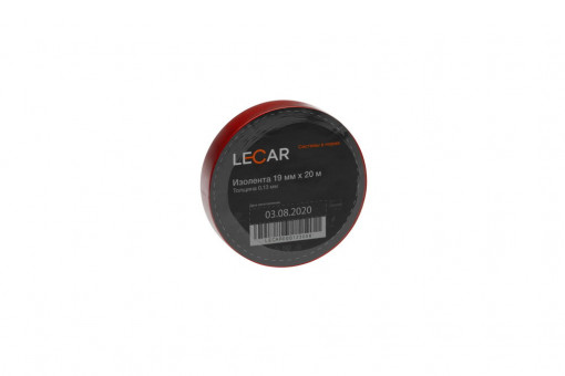 Изолента  LECAR 15 мм × 20 м красная