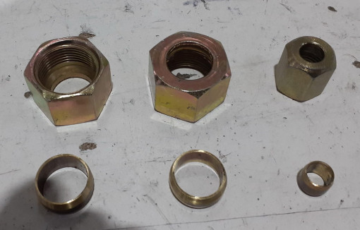 Р/к тормозных трубок медь d  8 (гайка, муфта латунная)