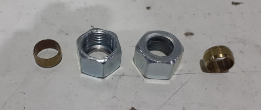 Р/к тормозных трубок медь d 14 (гайка, муфта латунная)