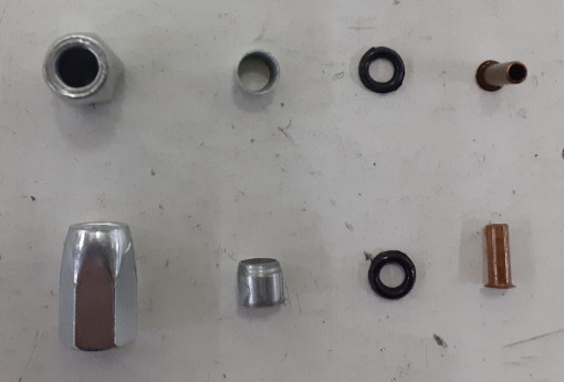 Р/к тормозных трубок п/а d 6 (гайка, муфта одноконусная, втулка с юбочкой, уплотнительное кольцо)