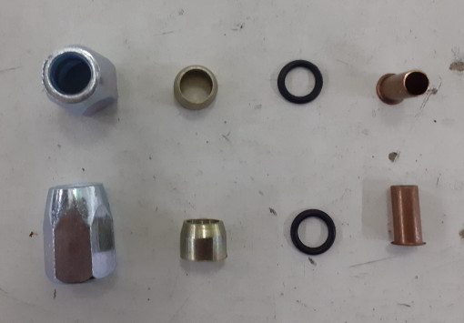 Р/к тормозных трубок п/а d 12 (гайка, муфта одноконусная, втулка с юбочкой, уплотнительное кольцо)