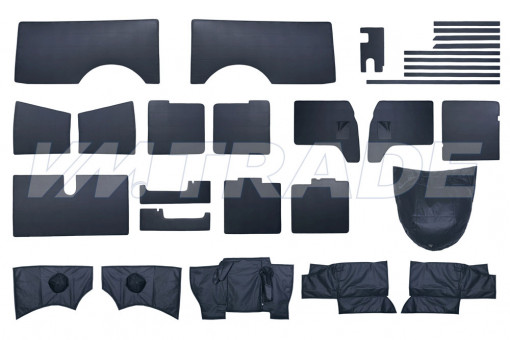 Обивка салона УАЗ-3962, 2206 буханка, салон +кабина (к-т 30 деталей) мягкая, ДВП (Эконом)