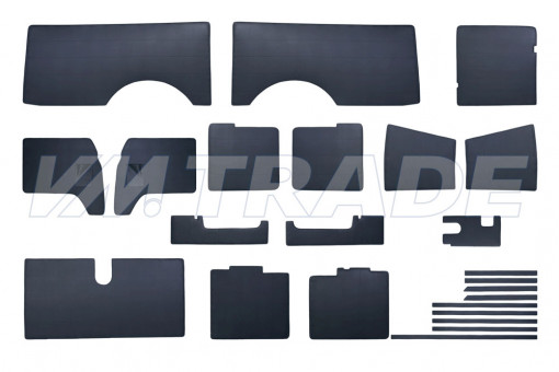 Обивка салона УАЗ-3962, 2206 буханка (к-т 24 детали) мягкая, ДВП (салон + передние двери)