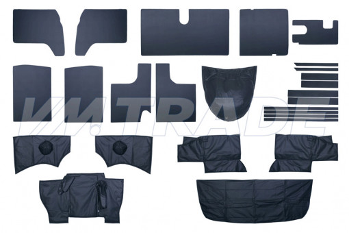 Обивка салона УАЗ-3909 буханка (к-т 26 деталей) мягкая, ДВП (ТОЛСТАЯ) салон + кабина