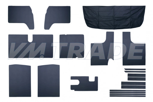 Обивка салона УАЗ-3909 буханка (к-т 20 деталей) жесткая, ДВП (салон+двери)