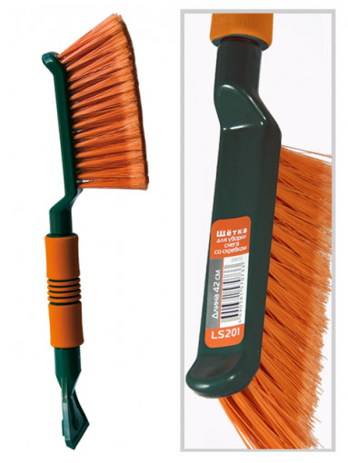 Щетка для снега и льда со скребком "Li-Sa" 42 см с мягкой ручкой