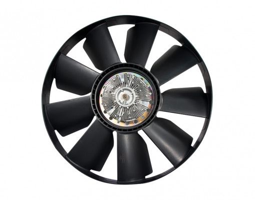 Вентилятор с вязкостной муфтой К..З дв.740.50, 51, 740.60, 61, 62, 63  с 2007 г.в. (9 лопастей, Ø704 мм, с обечайкой)