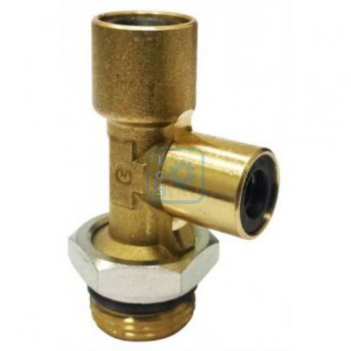Фитинг латунный тройник D=8х8 М12х1,5 вертикальный, цанговый