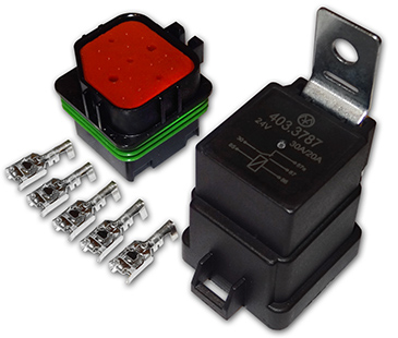 Реле универсальное 5-ти контактное с кронштейном и колодкой (24 В, 30/20 А) К..З, МАЗ